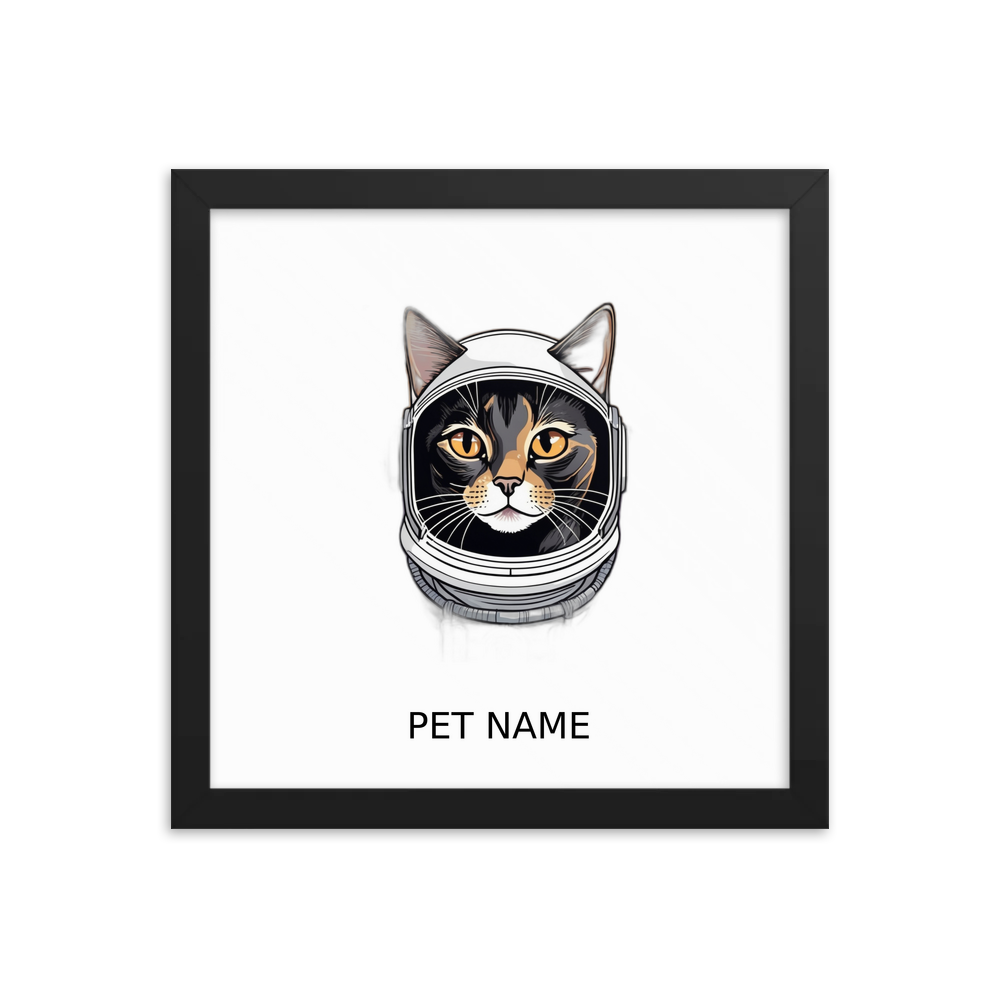 PugMug Custom Black Abyssinian Cat Framed Print with Your Pet’s Name