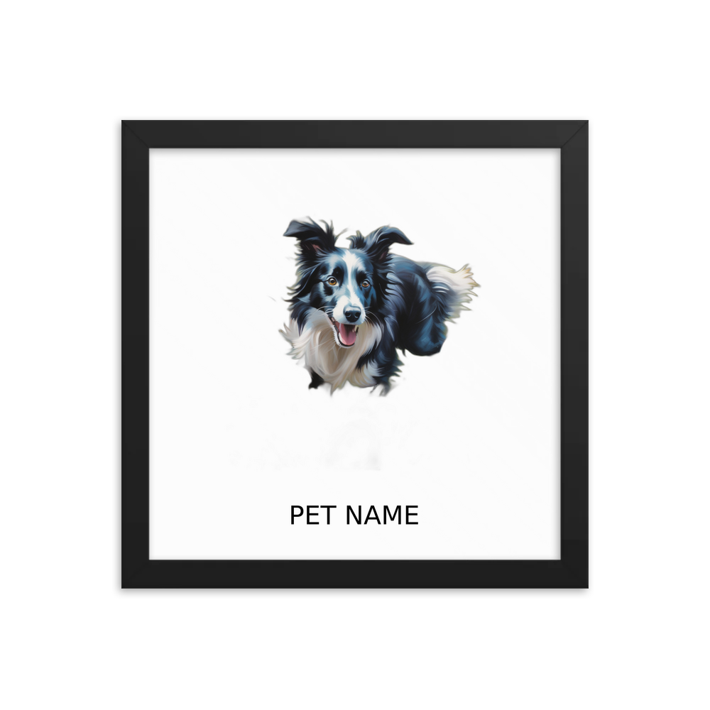 PugMug Custom Border Collie Framed Print with Your Pet’s Name
