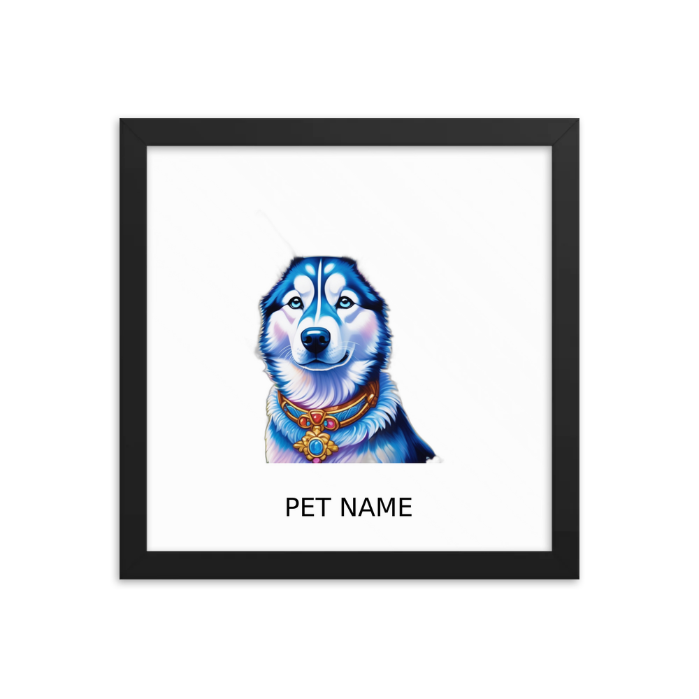 PugMug Custom Siberian Husky Framed Print with Your Pet’s Name