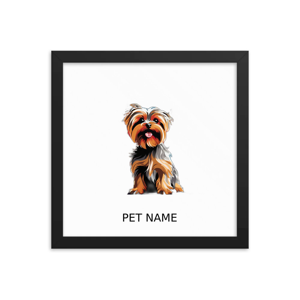 PugMug Custom Yorkshire Terrier Framed Print with Your Pet’s Name