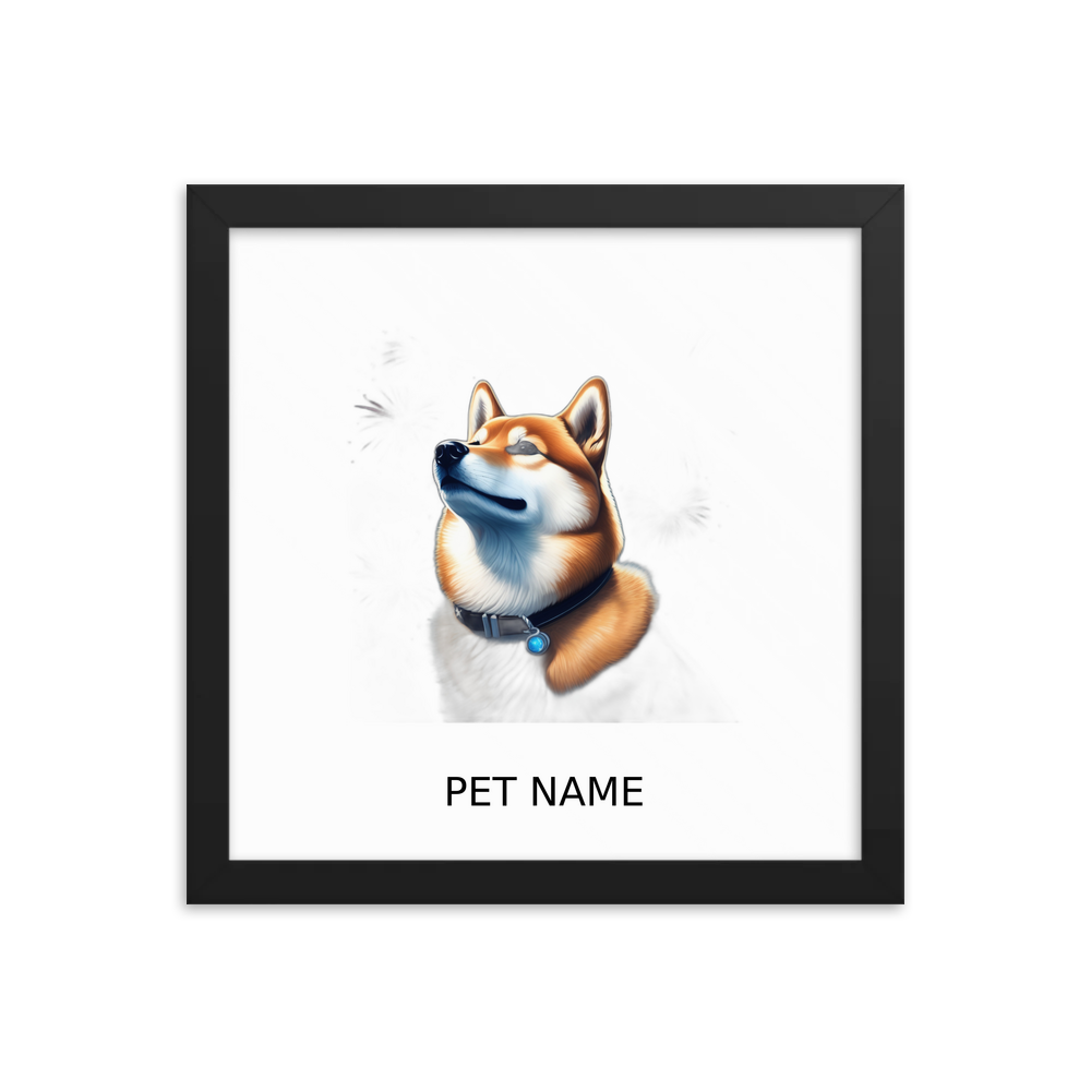 PugMug Custom Shiba Inu Framed Print with Your Pet’s Name