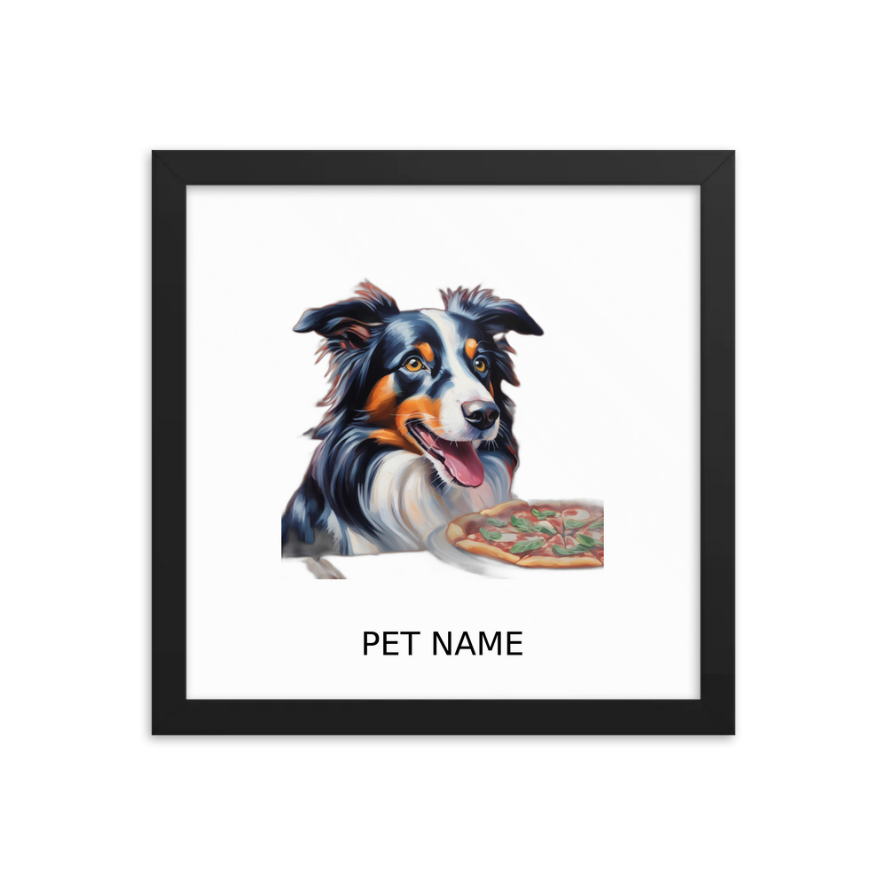 PugMug Custom Border Collie Framed Print with Your Pet’s Name