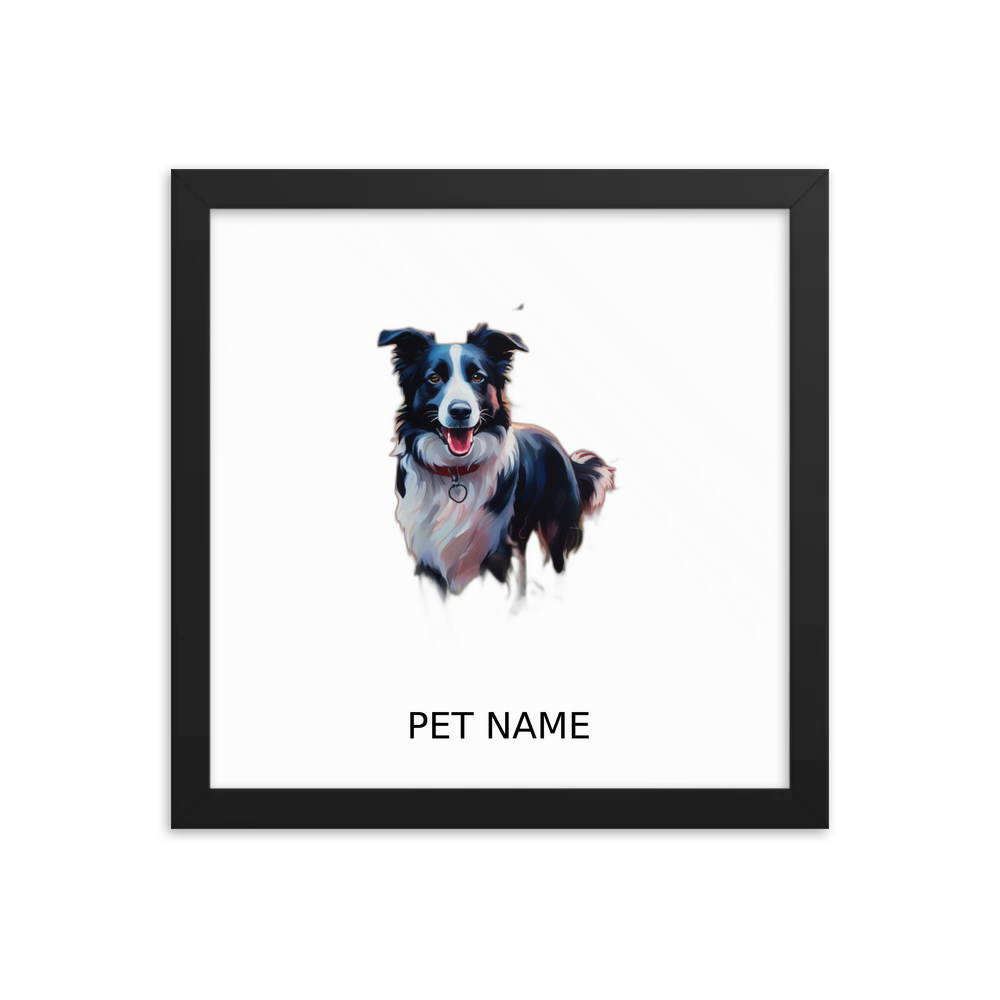 PugMug Custom Border Collie Framed Print with Your Pet’s Name