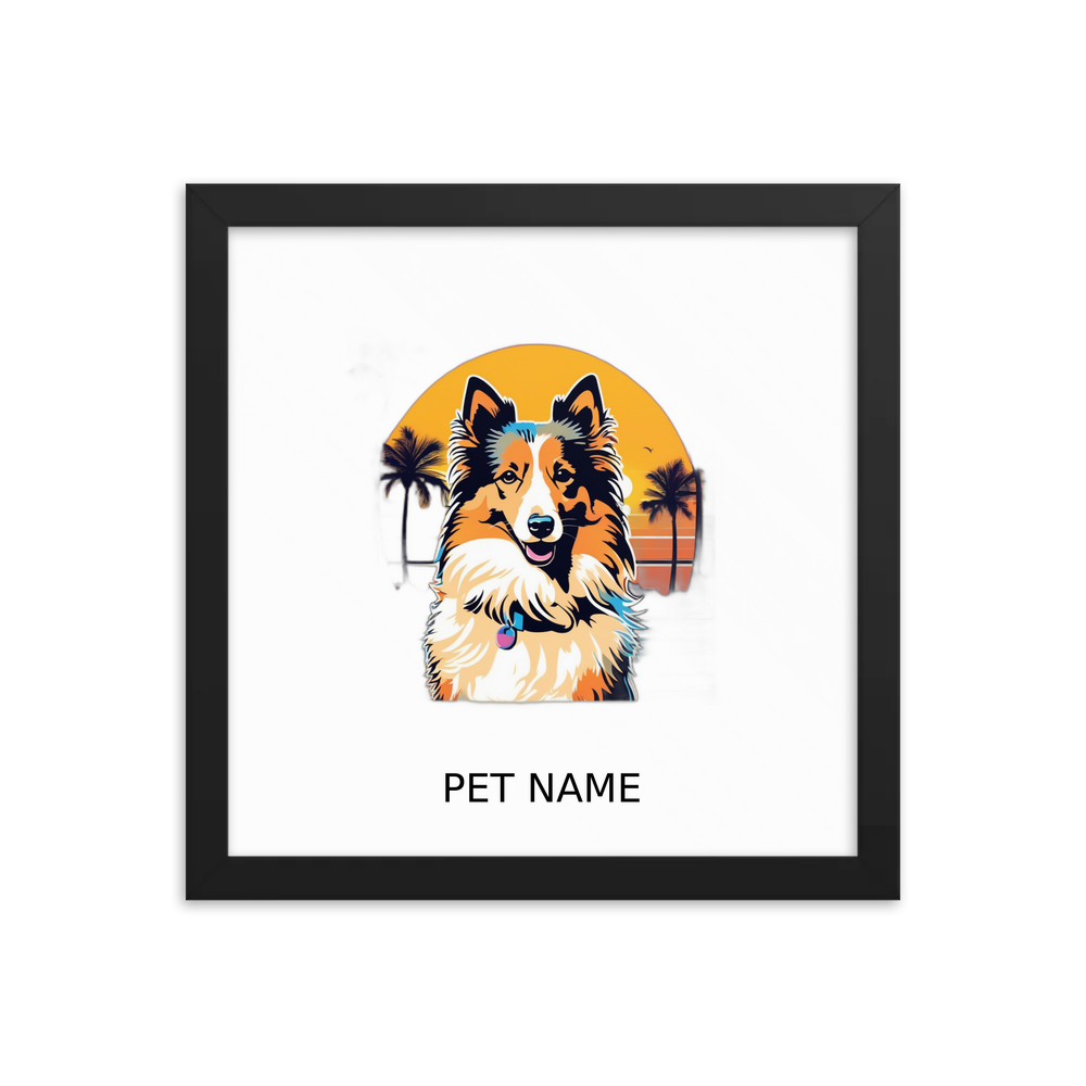 PugMug Custom Shetland Sheepdog Framed Print with Your Pet’s Name