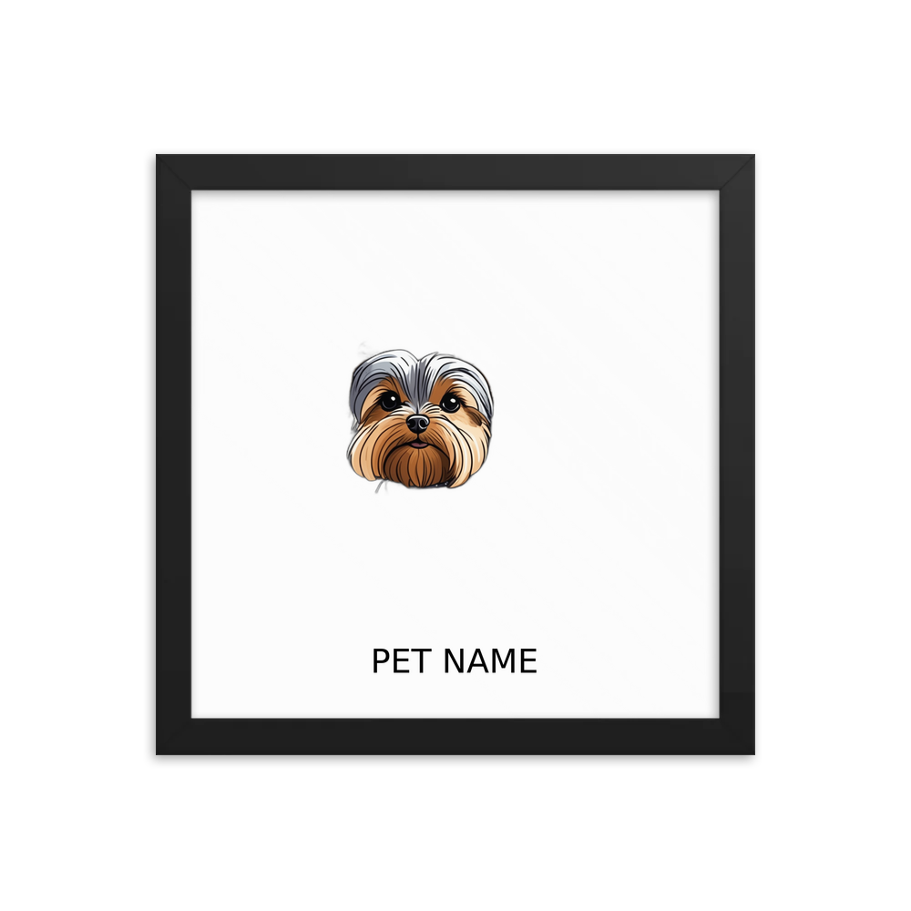 PugMug Custom Yorkshire Terrier Framed Print with Your Pet’s Name