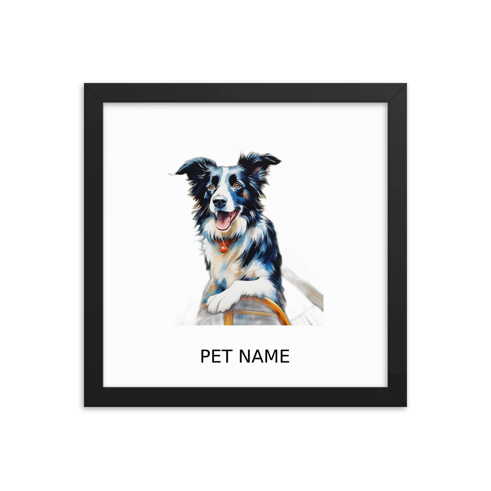 PugMug Custom Border Collie Framed Print with Your Pet’s Name