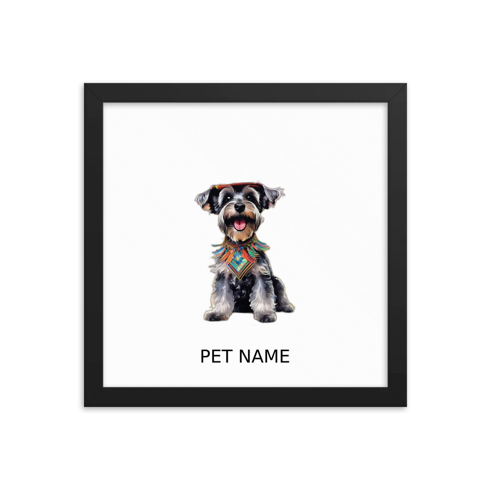 PugMug Custom Miniature Schnauzer Framed Print with Your Pet’s Name