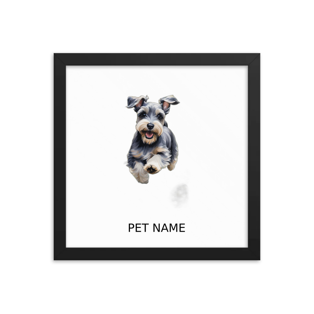 PugMug Custom Miniature Schnauzer Framed Print with Your Pet’s Name