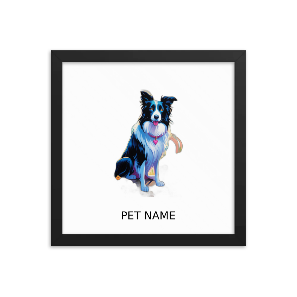 PugMug Custom Border Collie Framed Print with Your Pet’s Name