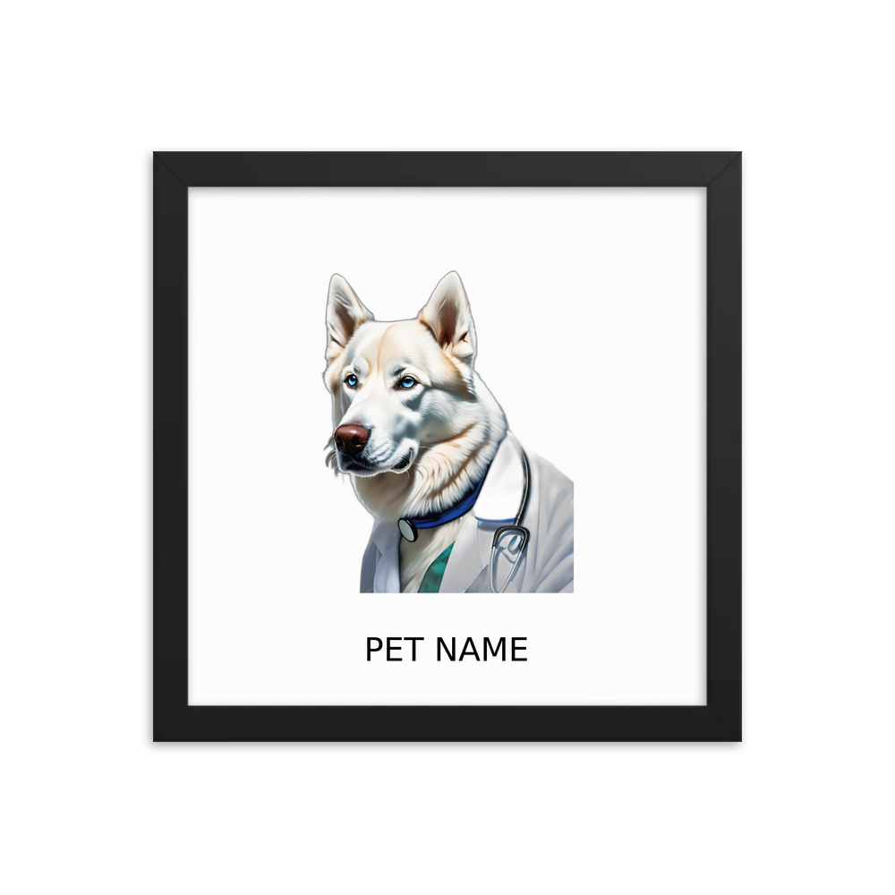 PugMug Custom Siberian Husky Framed Print with Your Pet’s Name
