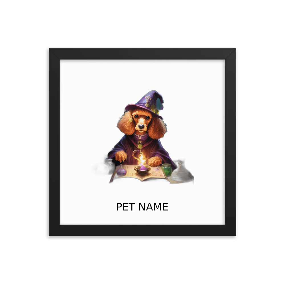 PugMug Custom Tan Poodle Framed Print with Your Pet’s Name