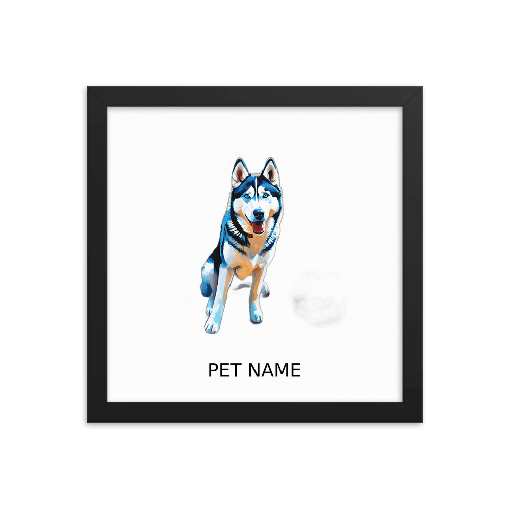 PugMug Custom Siberian Husky Framed Print with Your Pet’s Name