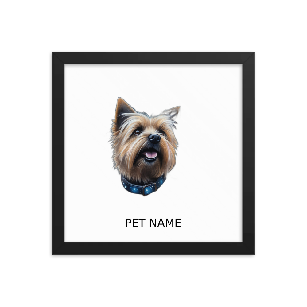 PugMug Custom Cairn Terrier Framed Print with Your Pet’s Name