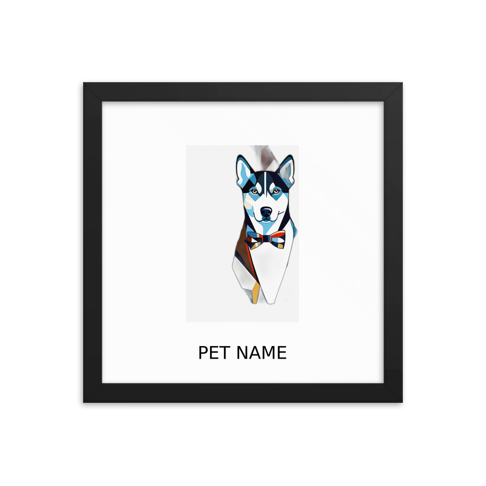 PugMug Custom Siberian Husky Framed Print with Your Pet’s Name