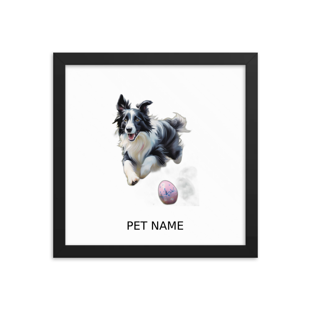 PugMug Custom Border Collie Framed Print with Your Pet’s Name
