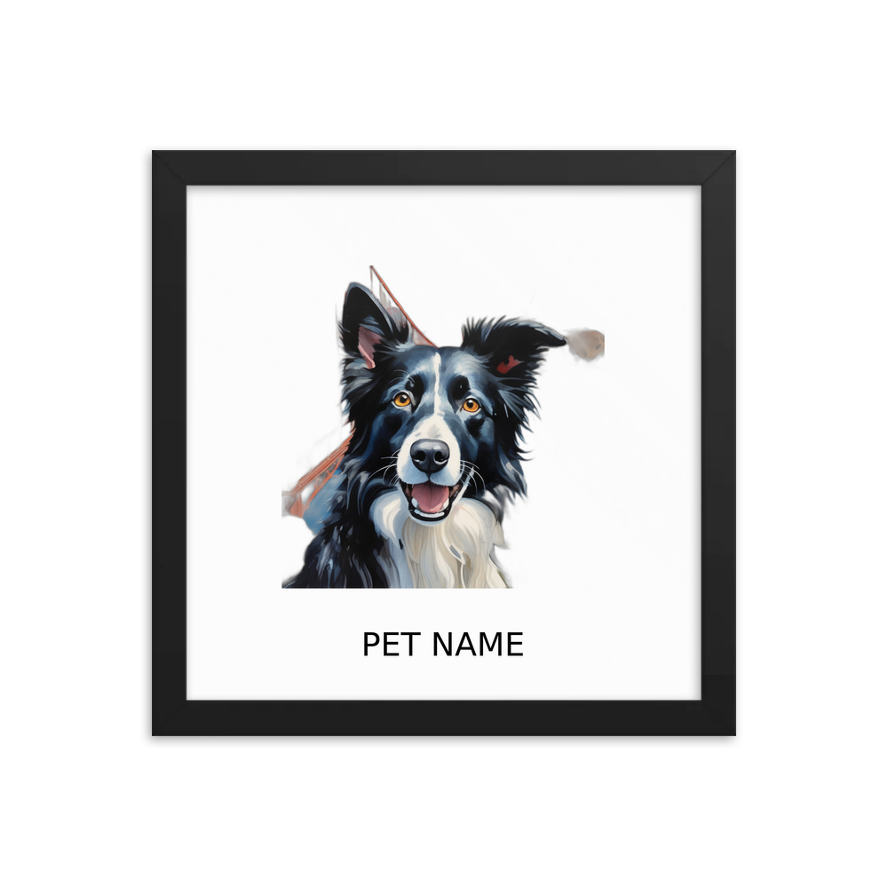 PugMug Custom Border Collie Framed Print with Your Pet’s Name