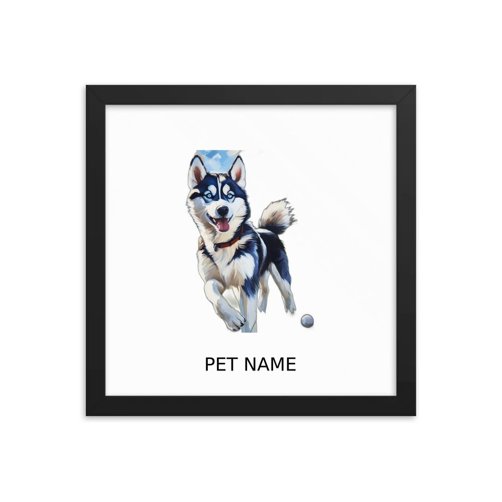 PugMug Custom Siberian Husky Framed Print with Your Pet’s Name