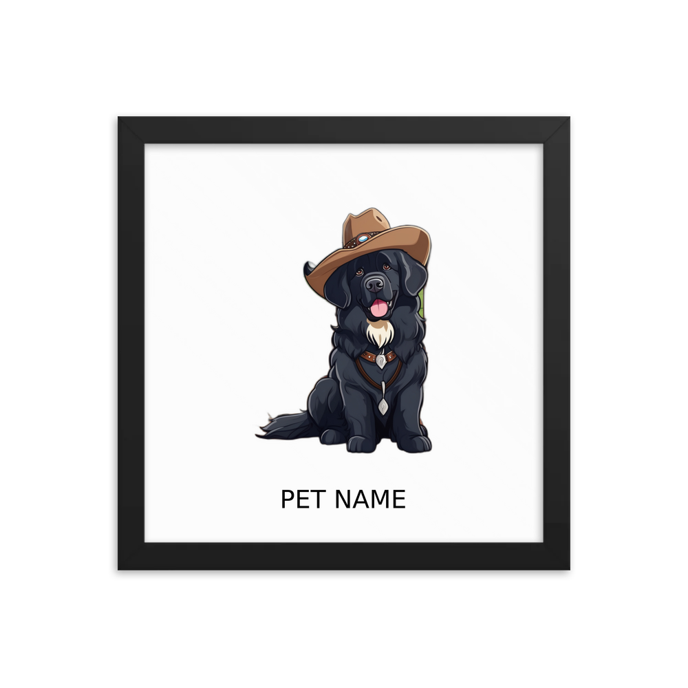 PugMug Custom Newfoundland Framed Print with Your Pet’s Name