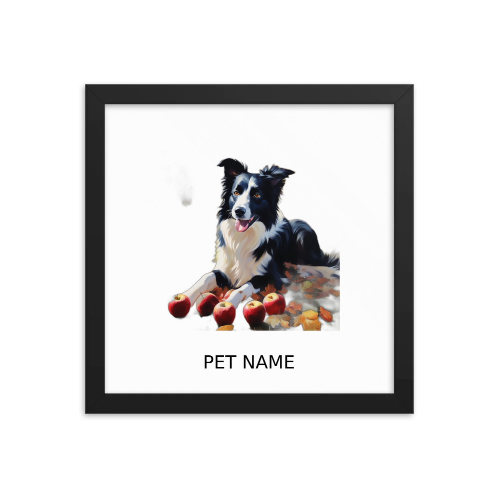 PugMug Custom Border Collie Framed Print with Your Pet’s Name