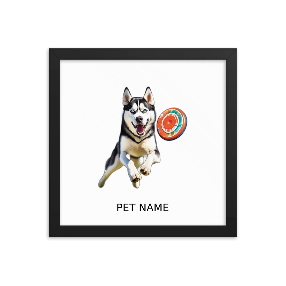 PugMug Custom Siberian Husky Framed Print with Your Pet’s Name