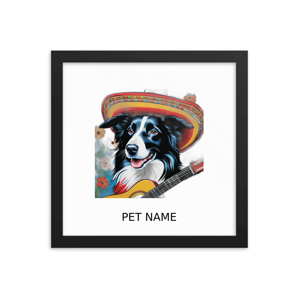 PugMug Custom Border Collie Framed Print with Your Pet’s Name