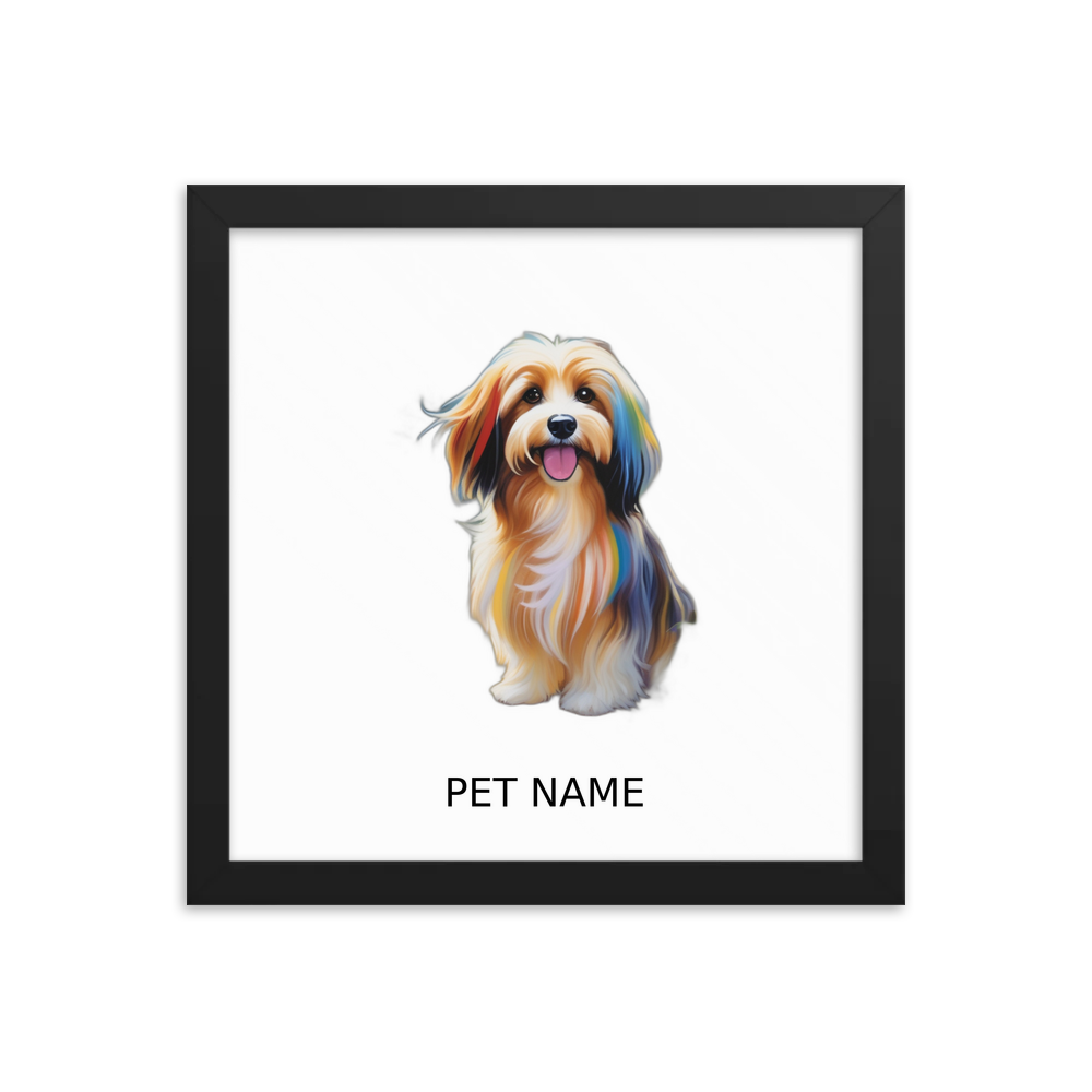 PugMug Custom Tan Havanese Dog Framed Print with Your Pet’s Name