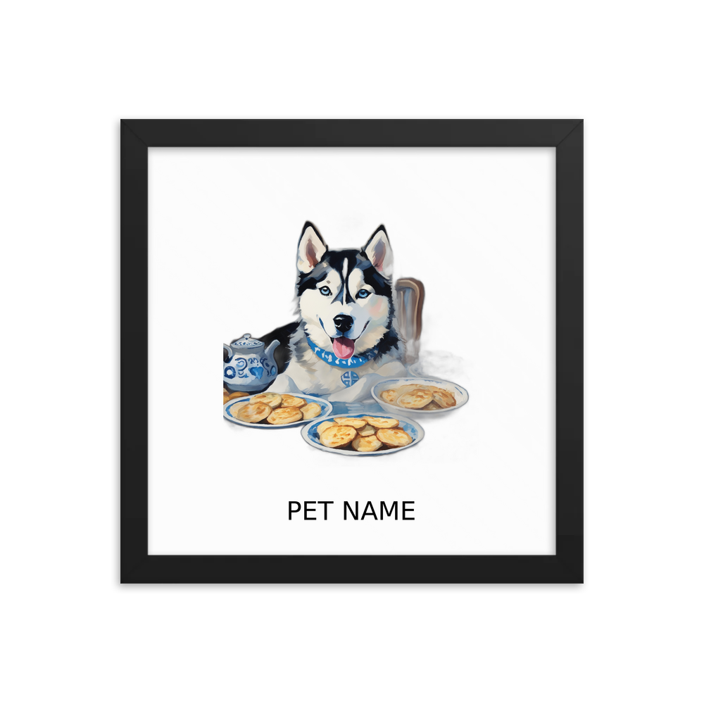 PugMug Custom Siberian Husky Framed Print with Your Pet’s Name