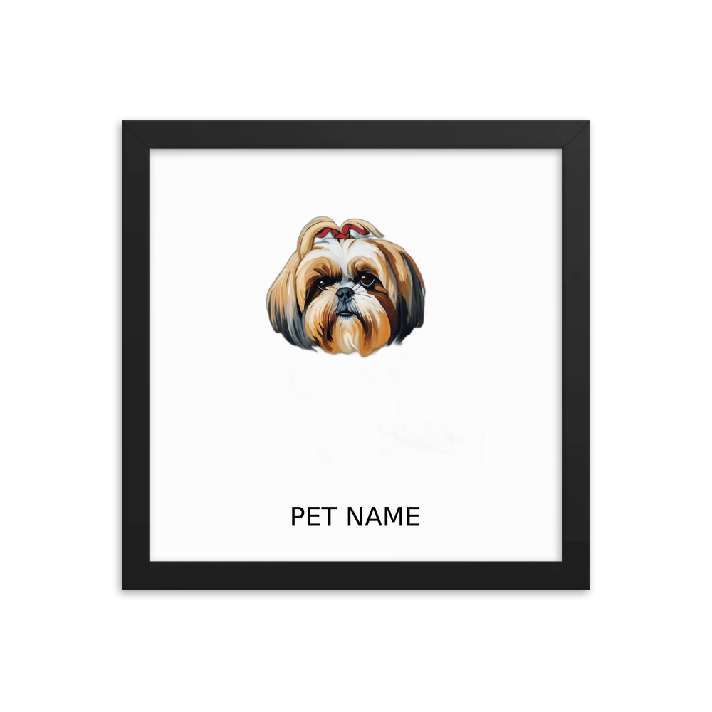PugMug Custom Shih Tzu Framed Print with Your Pet’s Name