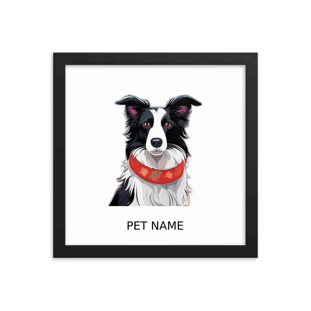 PugMug Custom Border Collie Framed Print with Your Pet’s Name