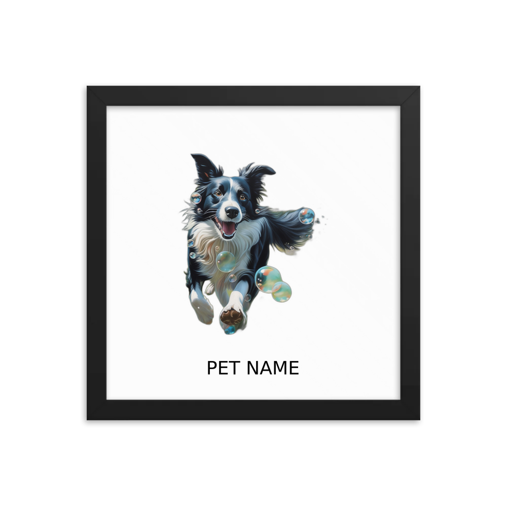 PugMug Custom Border Collie Framed Print with Your Pet’s Name