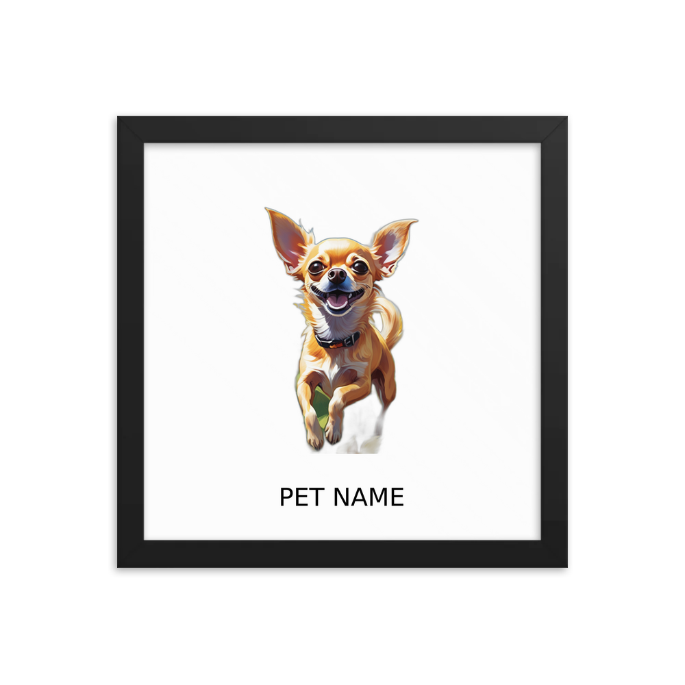 PugMug Custom Chihuahua Framed Print with Your Pet’s Name