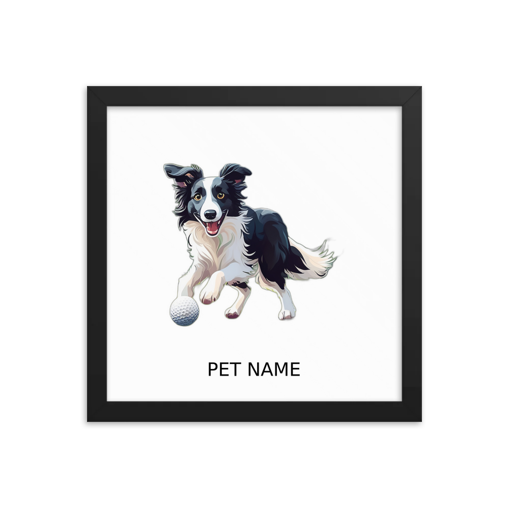 PugMug Custom Border Collie Framed Print with Your Pet’s Name