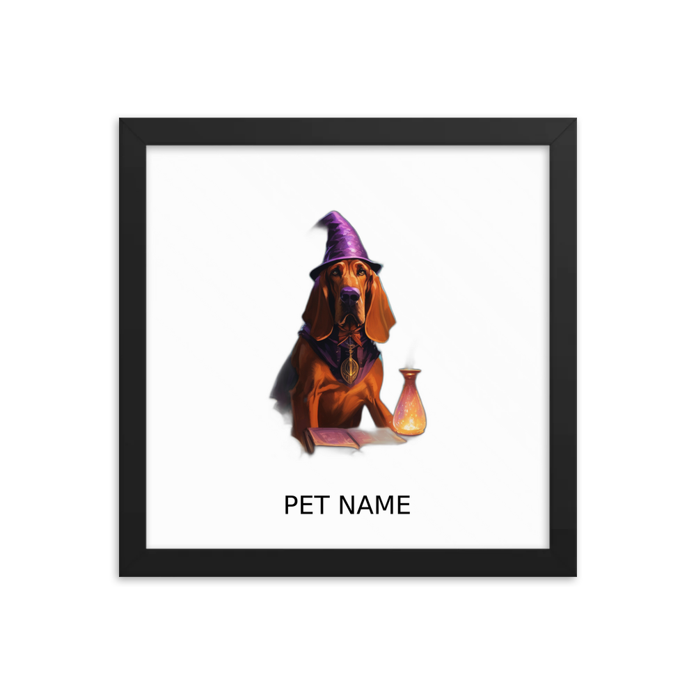 PugMug Custom Bloodhound Framed Print with Your Pet’s Name