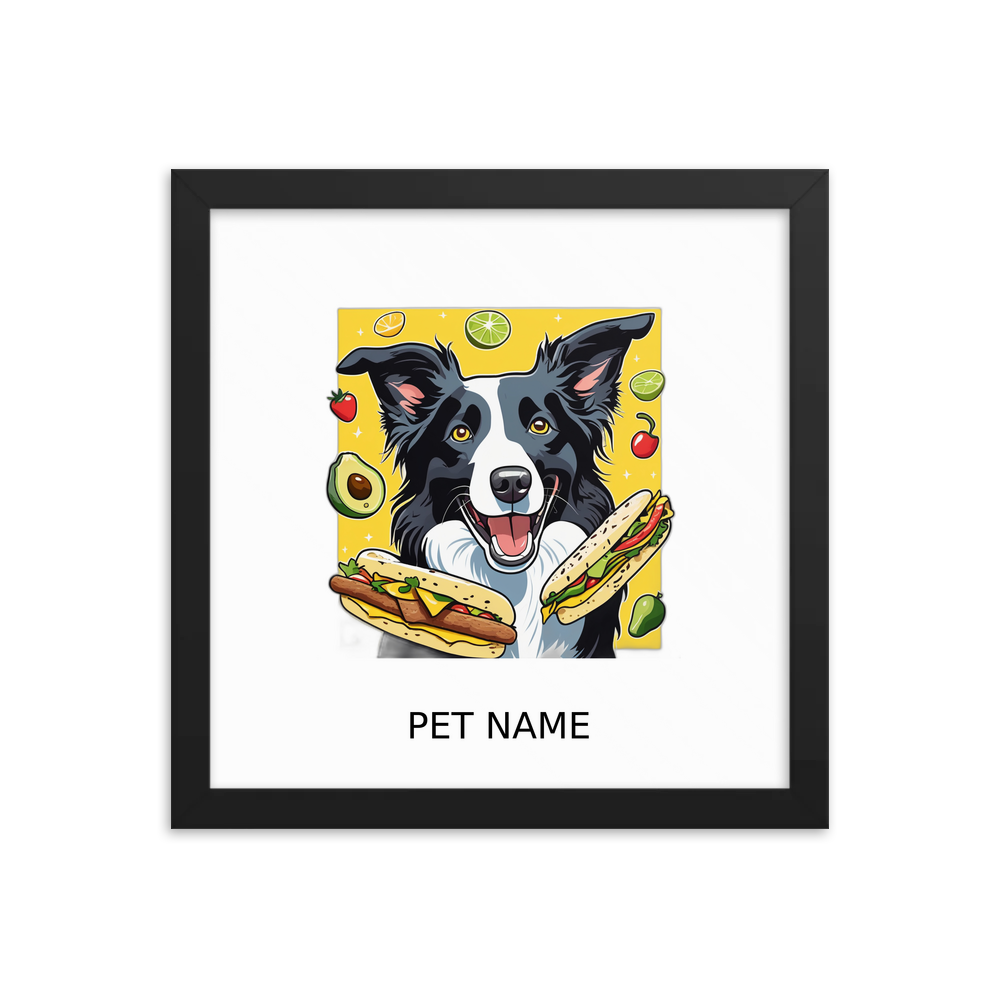 PugMug Custom Border Collie Framed Print with Your Pet’s Name