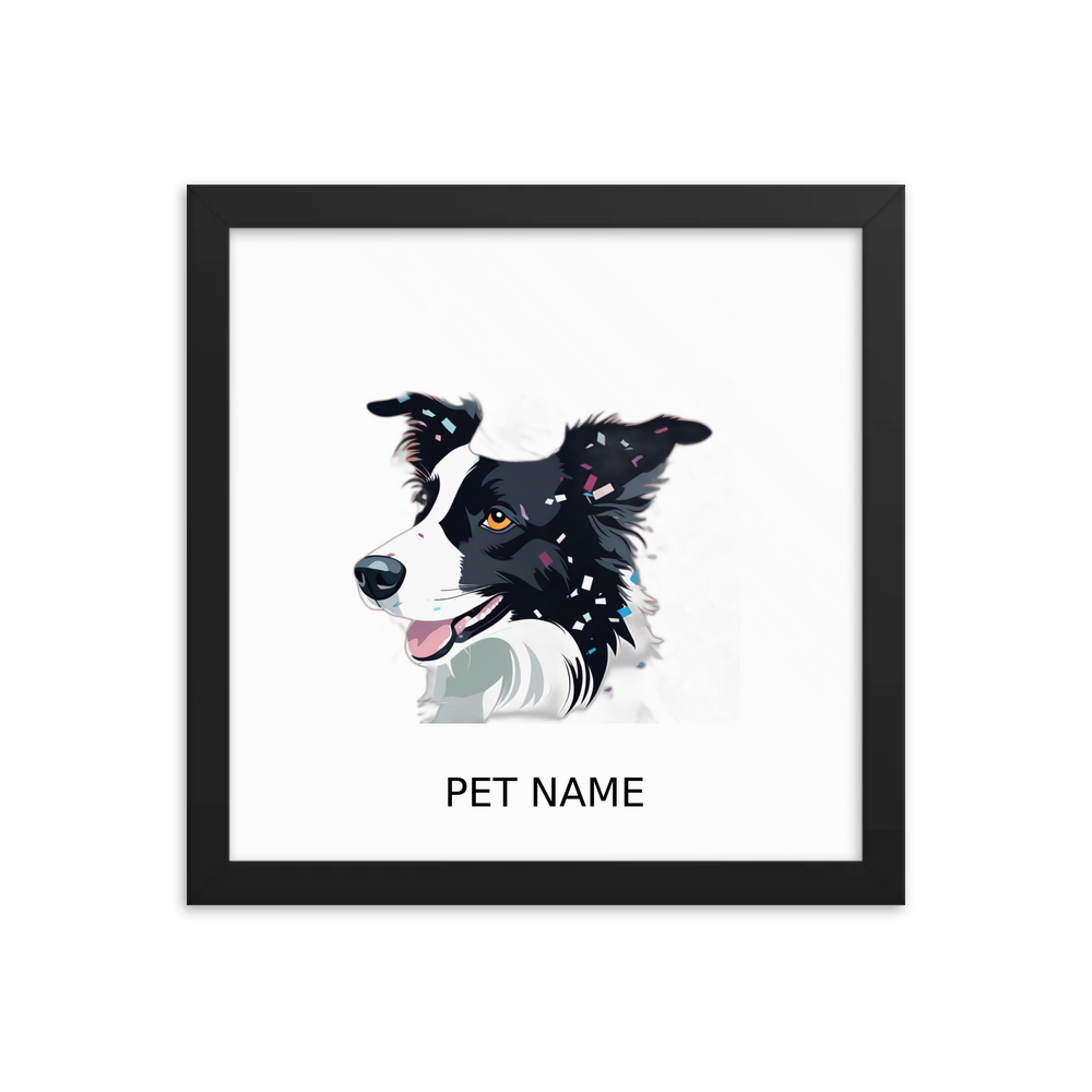 PugMug Custom Border Collie Framed Print with Your Pet’s Name