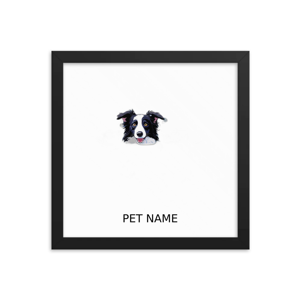 PugMug Custom Border Collie Framed Print with Your Pet’s Name