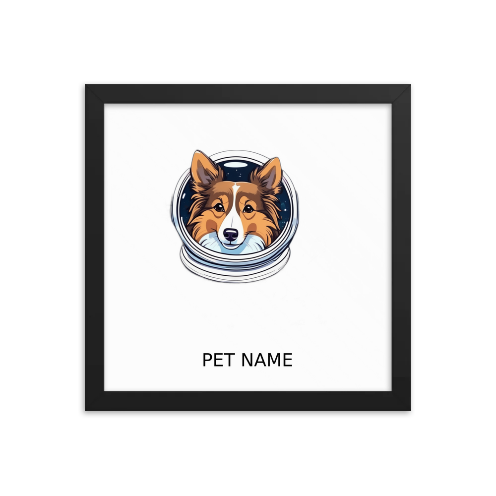 PugMug Custom Shetland Sheepdog Framed Print with Your Pet’s Name