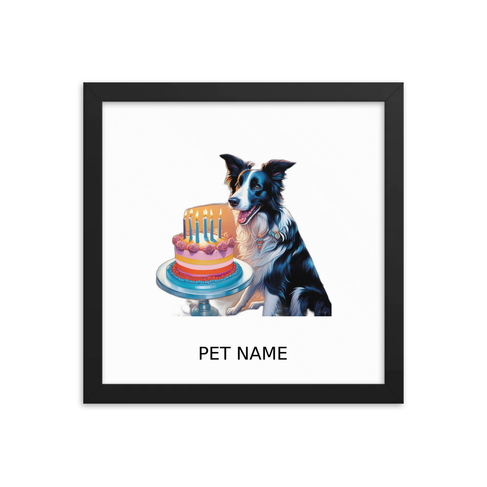 PugMug Custom Border Collie Framed Print with Your Pet’s Name