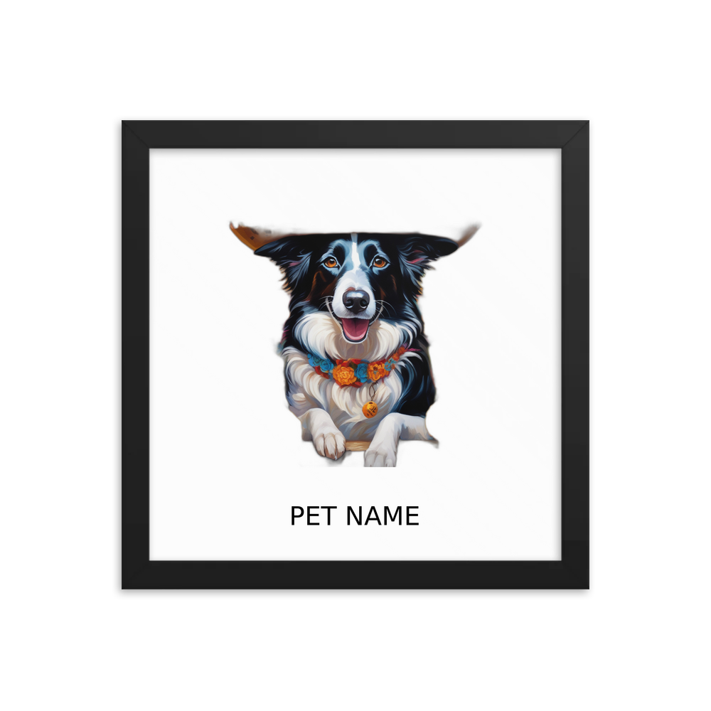PugMug Custom Border Collie Framed Print with Your Pet’s Name