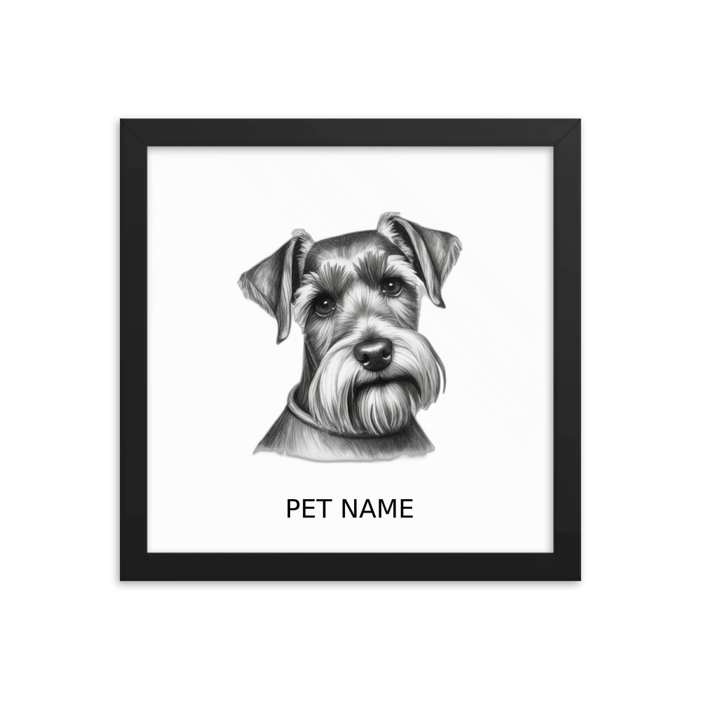 PugMug Custom Miniature Schnauzer Framed Print with Your Pet’s Name