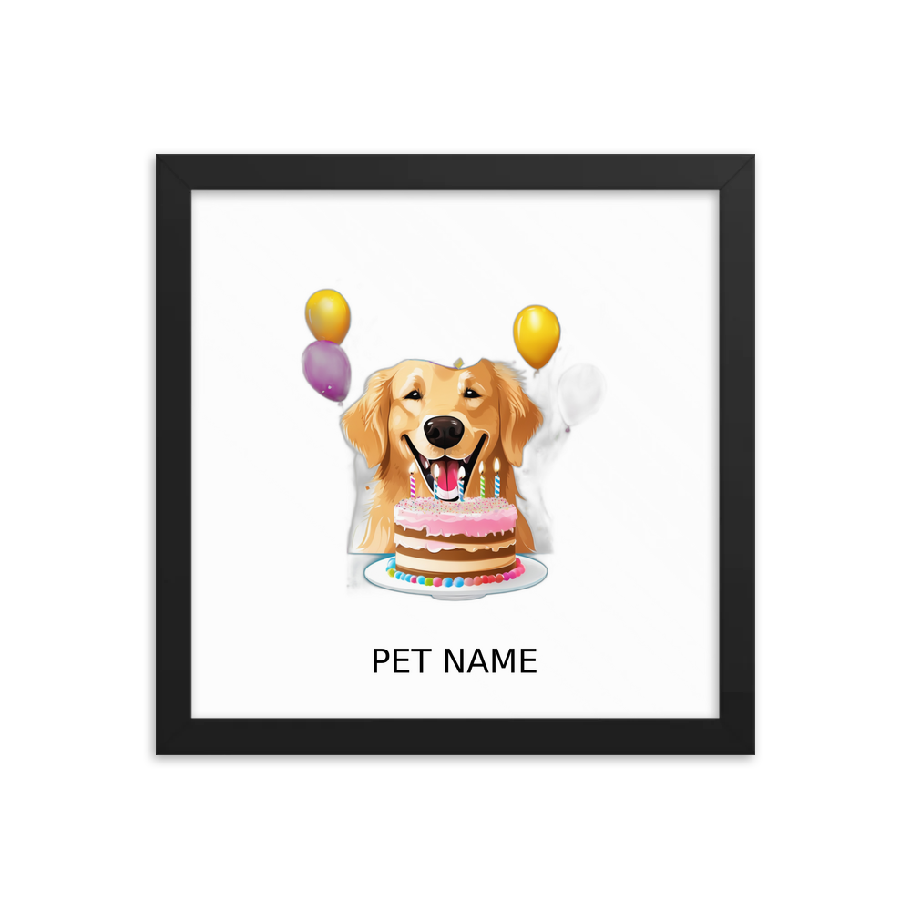 PugMug Custom Golden Retriever Framed Print with Your Pet’s Name