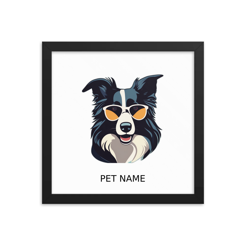 PugMug Custom Border Collie Framed Print with Your Pet’s Name