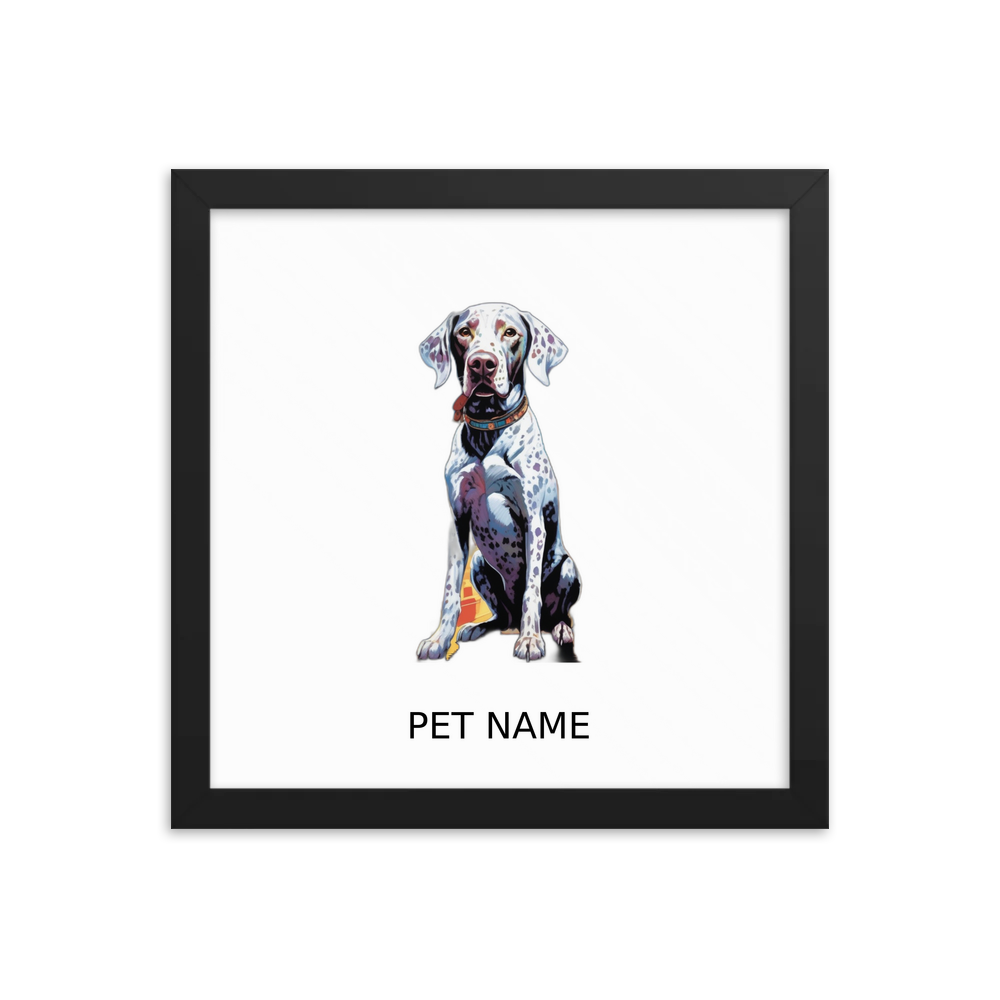 PugMug Custom Pointer Dog Framed Print with Your Pet’s Name