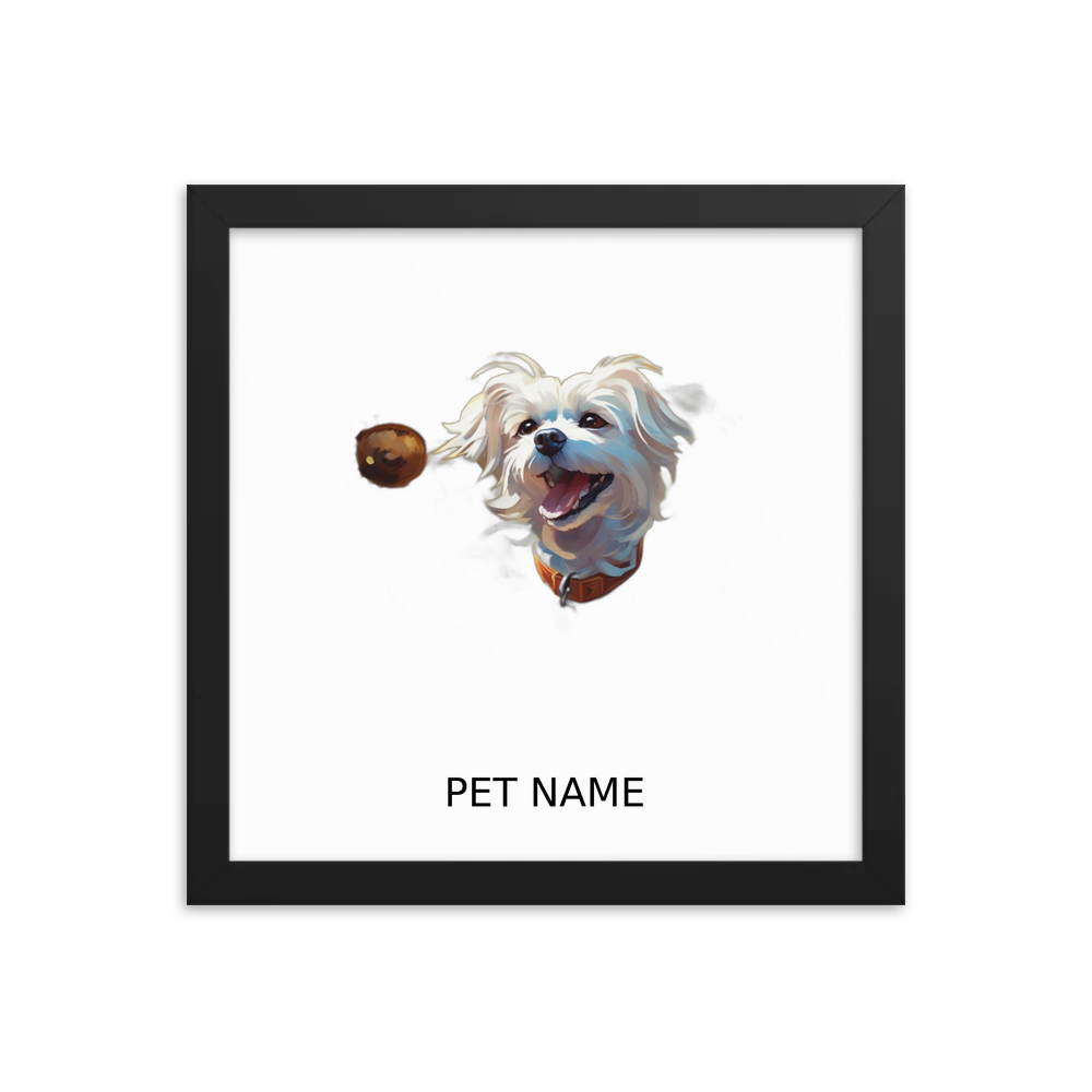 PugMug Custom Maltese Dog Framed Print with Your Pet’s Name