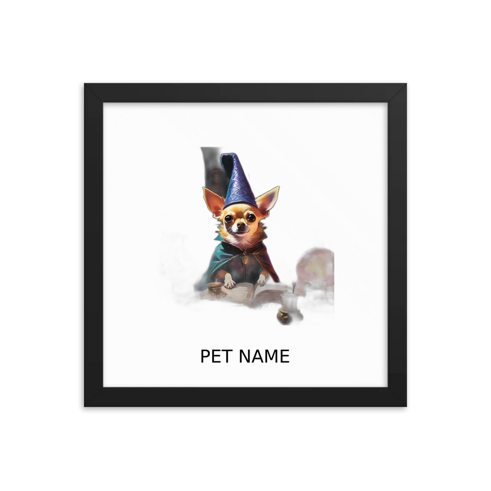 PugMug Custom Chihuahua Framed Print with Your Pet’s Name