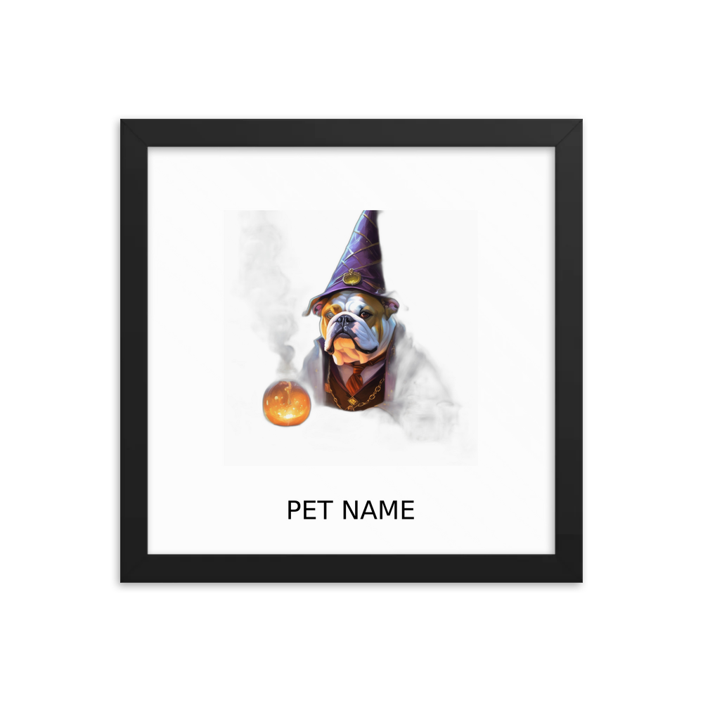 PugMug Custom Bulldog Framed Print with Your Pet’s Name