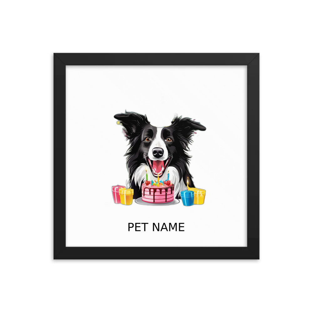 PugMug Custom Border Collie Framed Print with Your Pet’s Name