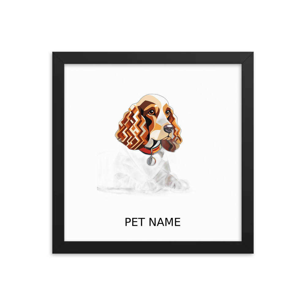PugMug Custom Cocker Spaniel Framed Print with Your Pet’s Name