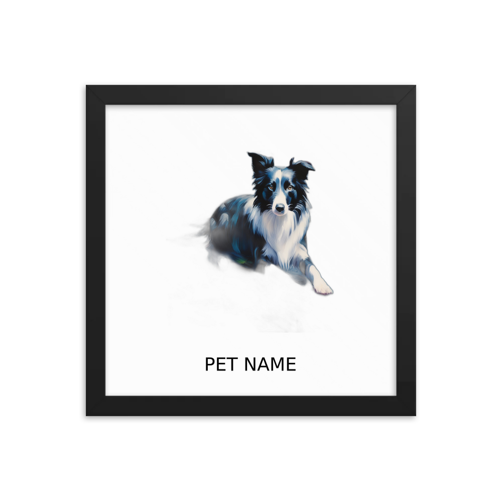 PugMug Custom Border Collie Framed Print with Your Pet’s Name