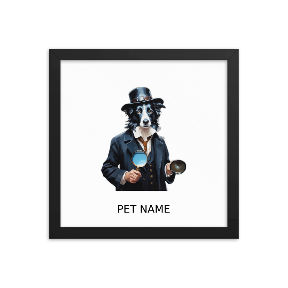 PugMug Custom Border Collie Framed Print with Your Pet’s Name